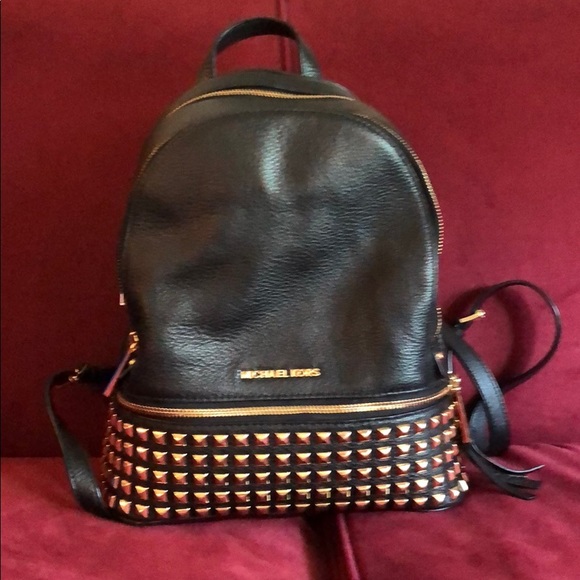 rhea medium studded leather backpack